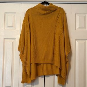 Chic Mustard Cowl Neck Poncho
